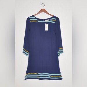 JB by Julie Brown Women's Navy Blue Chain Pattern Dress Size XL New w/ Tags NWT